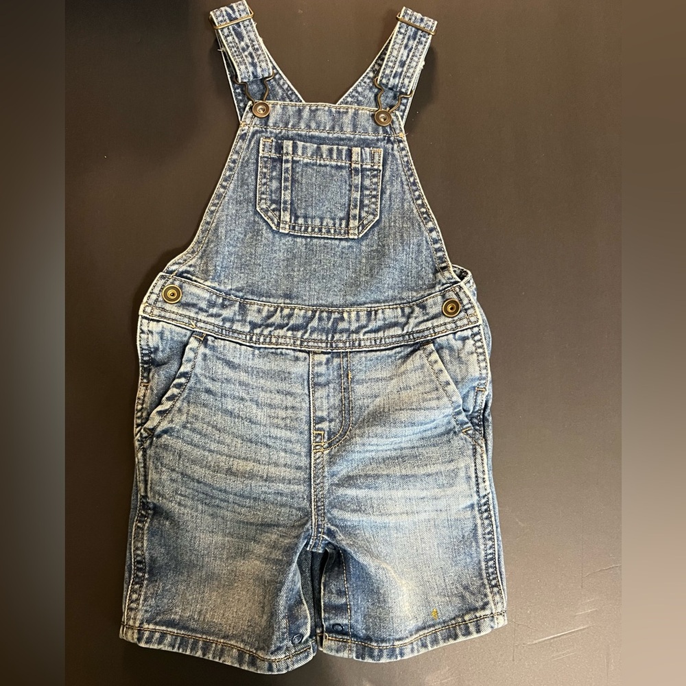 Kids Blue Denim Short Overalls
